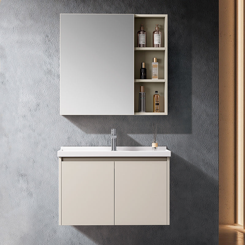 Cream-Style Villa Smart Bathroom Vanity Set - Stainless Steel Painted Wall-Mounted, High-End White Mirror Cabinet with Bathroom Storage