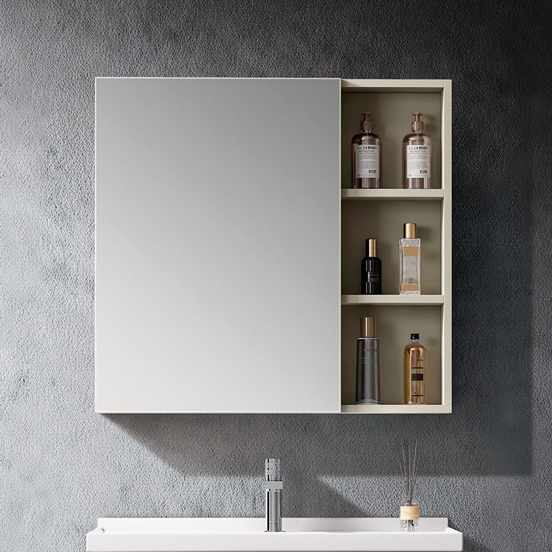 Cream-Style Villa Smart Bathroom Vanity Set - Stainless Steel Painted Wall-Mounted, High-End White Mirror Cabinet with Bathroom Storage