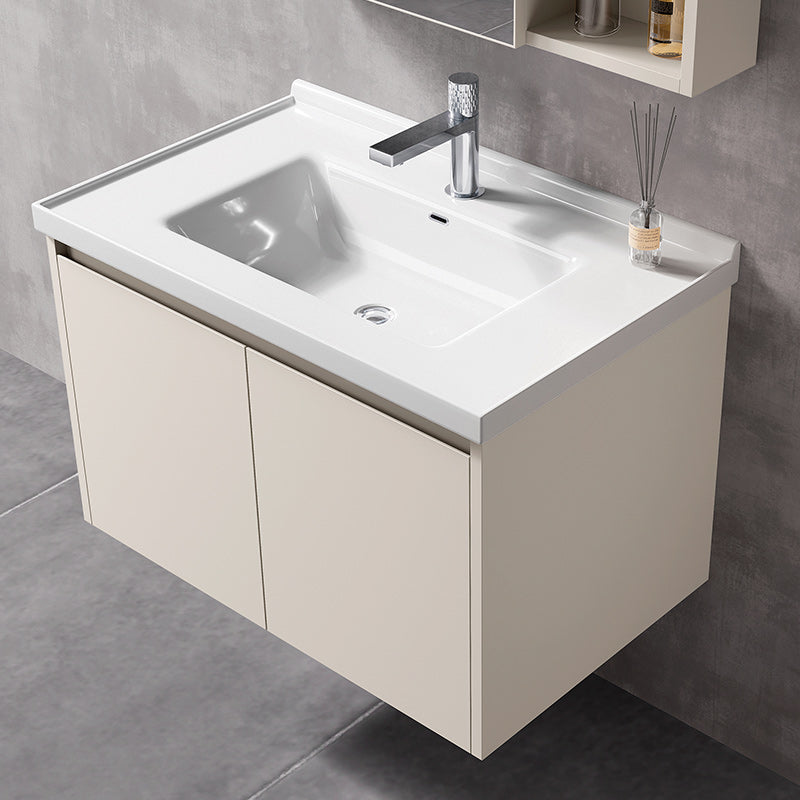 Cream-Style Villa Smart Bathroom Vanity Set - Stainless Steel Painted Wall-Mounted, High-End White Mirror Cabinet with Bathroom Storage