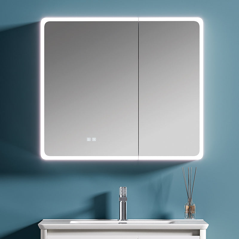 Custom Full-Height Mirror Cabinet + Integrated Ceramic Basin Bathroom Vanity Set - Stainless Steel, Smart Beauty Storage with Drain Board